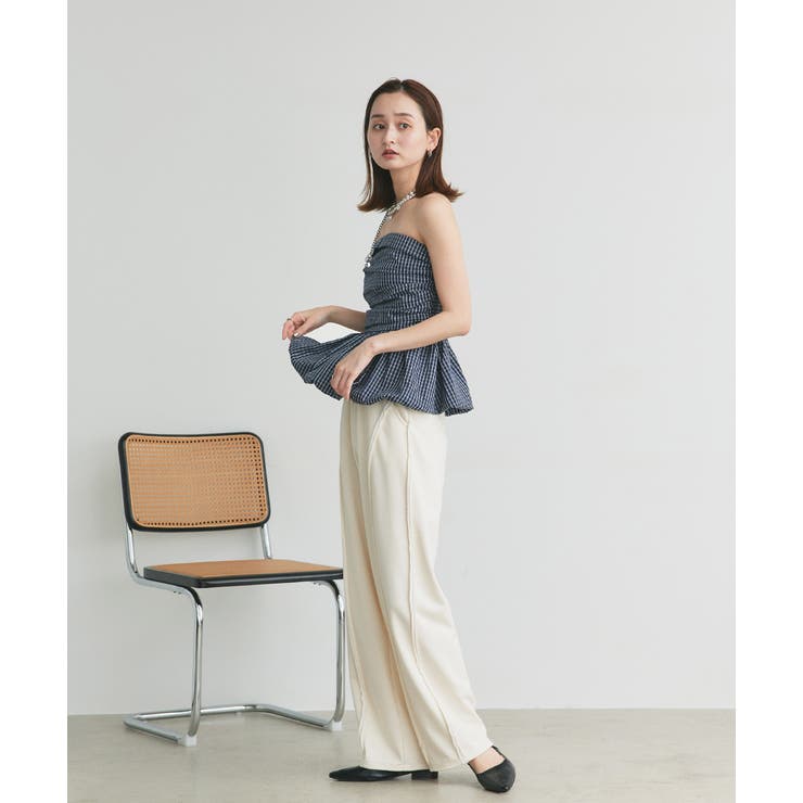 チェック柄バルーンペプラムビスチェ | ad thie | 詳細画像34 