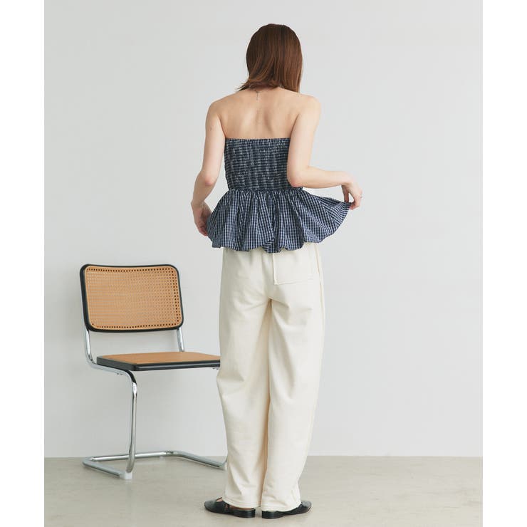 チェック柄バルーンペプラムビスチェ | ad thie | 詳細画像36 