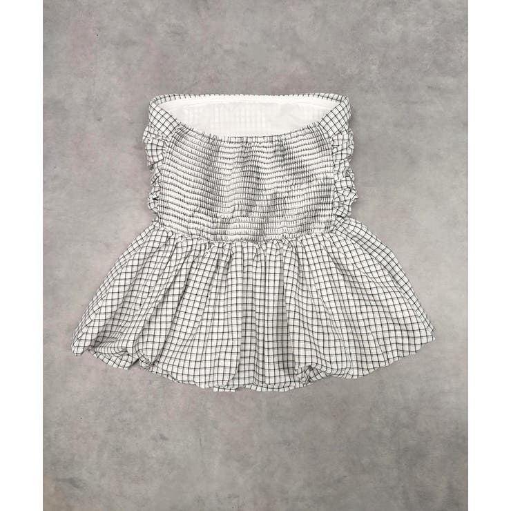 チェック柄バルーンペプラムビスチェ | ad thie | 詳細画像42 