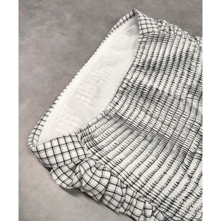 チェック柄バルーンペプラムビスチェ | ad thie | 詳細画像43 