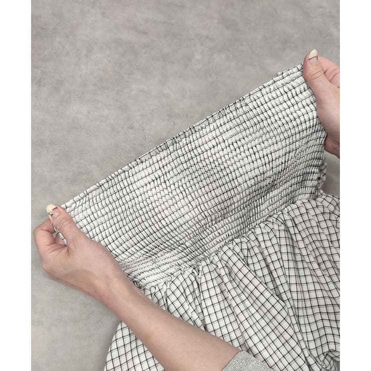 チェック柄バルーンペプラムビスチェ | ad thie | 詳細画像44 