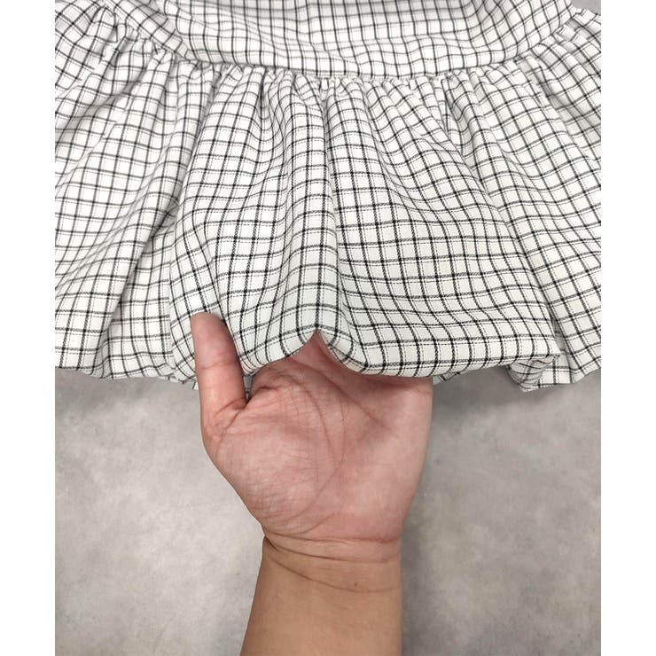 チェック柄バルーンペプラムビスチェ | ad thie | 詳細画像47 