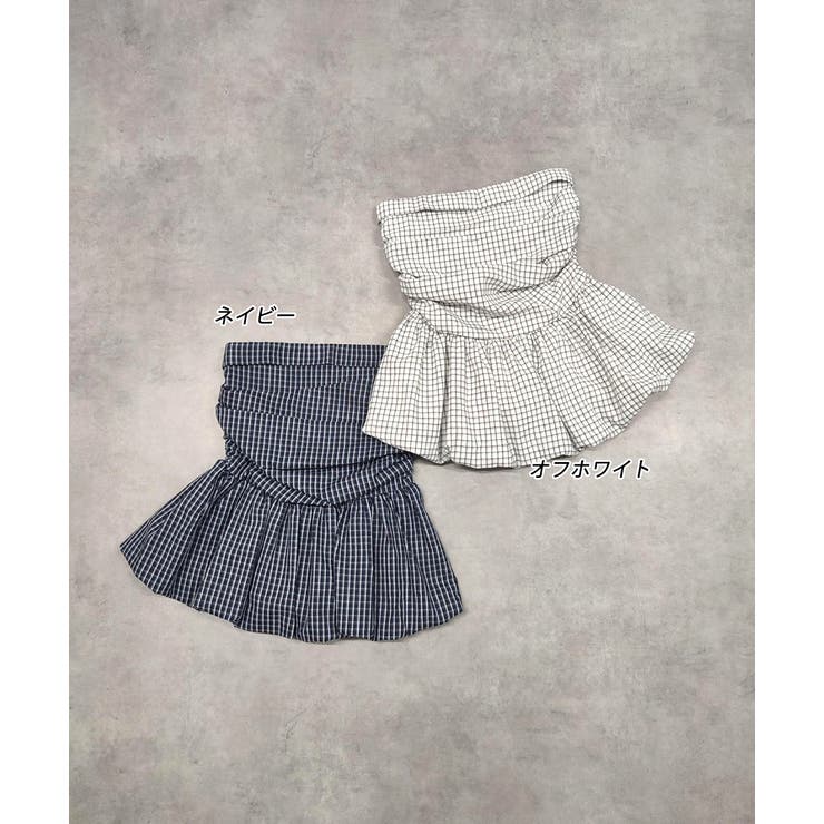チェック柄バルーンペプラムビスチェ | ad thie | 詳細画像50 