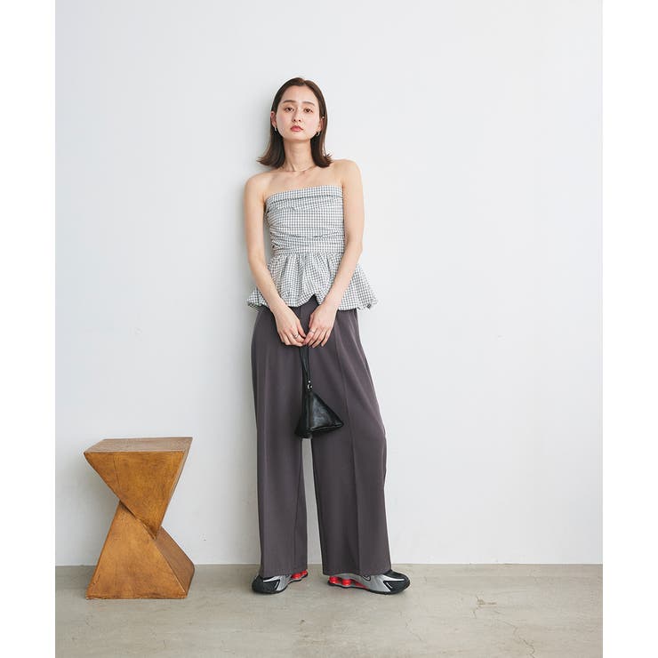 チェック柄バルーンペプラムビスチェ | ad thie | 詳細画像9 