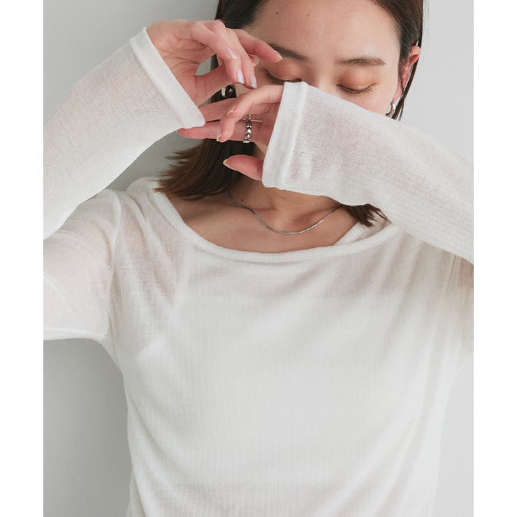 レイヤードデザインシアーカットソー | ad thie | 詳細画像10