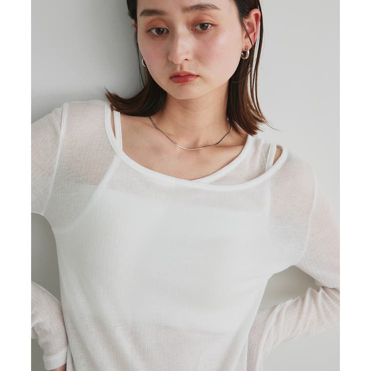 レイヤードデザインシアーカットソー | ad thie | 詳細画像11