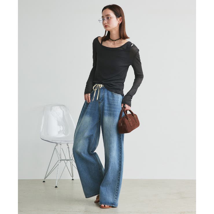 レイヤードデザインシアーカットソー | ad thie | 詳細画像15