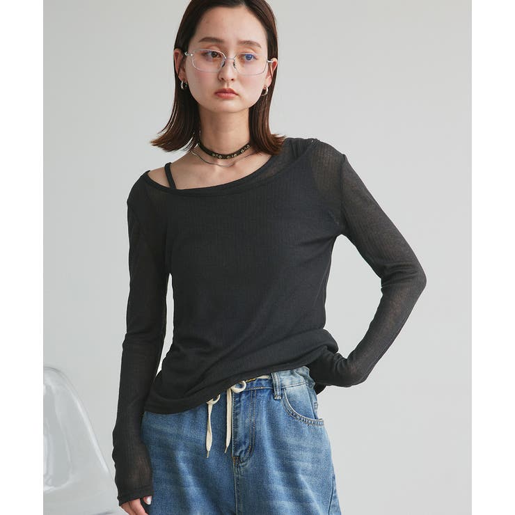 レイヤードデザインシアーカットソー | ad thie | 詳細画像16