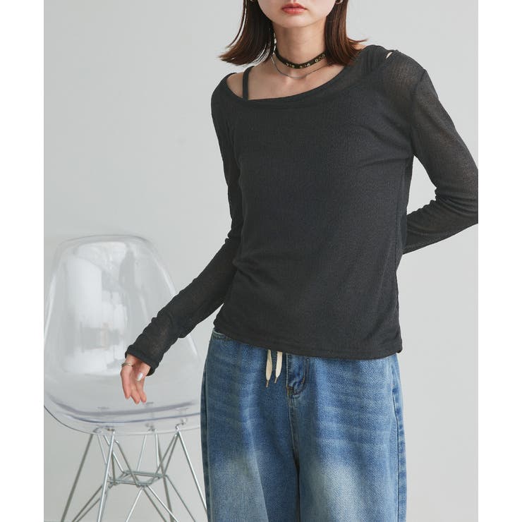 レイヤードデザインシアーカットソー | ad thie | 詳細画像18