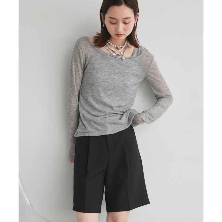 レイヤードデザインシアーカットソー | ad thie | 詳細画像23