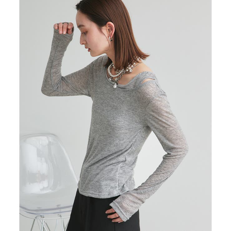 レイヤードデザインシアーカットソー | ad thie | 詳細画像25