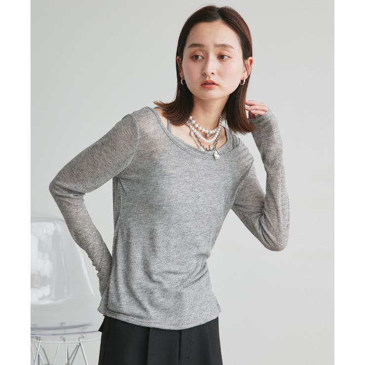 レイヤードデザインシアーカットソー | ad thie | 詳細画像28