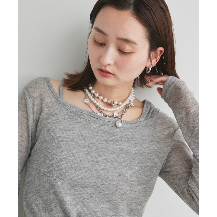 レイヤードデザインシアーカットソー | ad thie | 詳細画像29