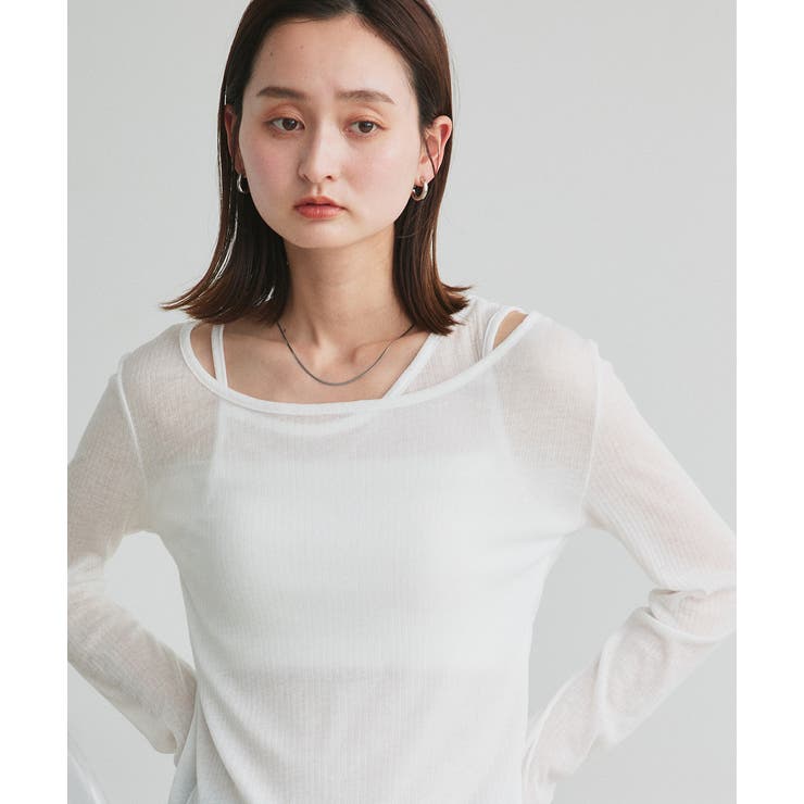 レイヤードデザインシアーカットソー | ad thie | 詳細画像6