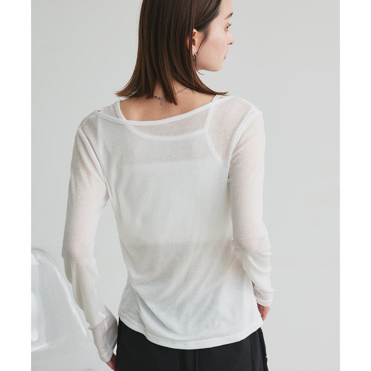 レイヤードデザインシアーカットソー | ad thie | 詳細画像7