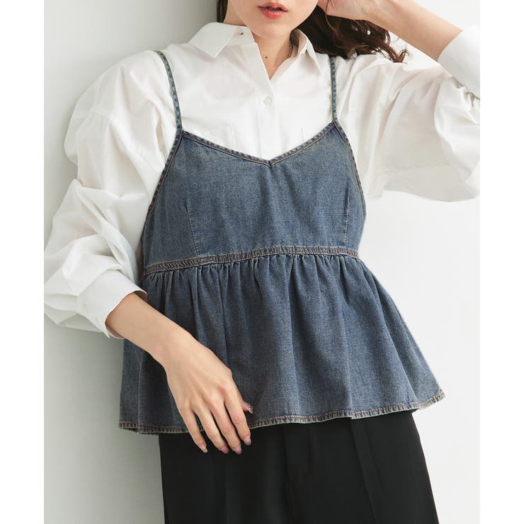 ブルー | デニムビスチェキャミソール | ad thie