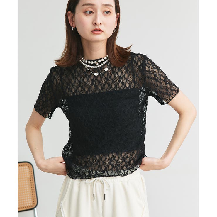 ハーフスリーブレースカットソー | ad thie | 詳細画像17 