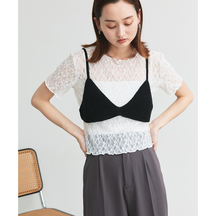 ハーフスリーブレースカットソー | ad thie | 詳細画像21 