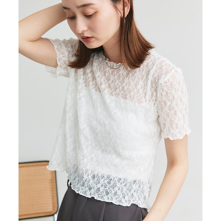 ハーフスリーブレースカットソー | ad thie | 詳細画像23 