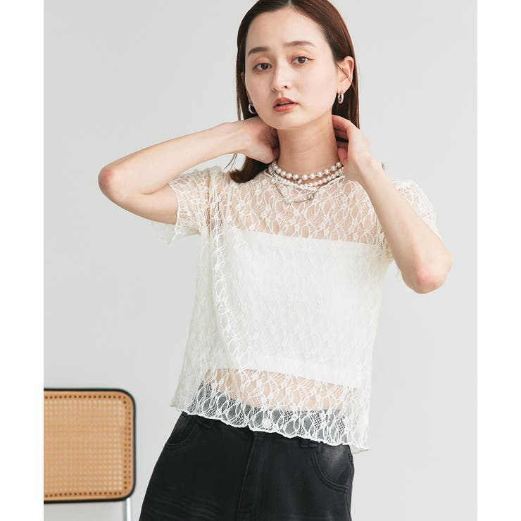 ハーフスリーブレースカットソー | ad thie | 詳細画像4 