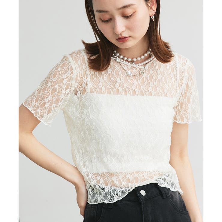 ハーフスリーブレースカットソー | ad thie | 詳細画像5 