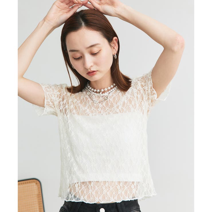 ハーフスリーブレースカットソー | ad thie | 詳細画像7 