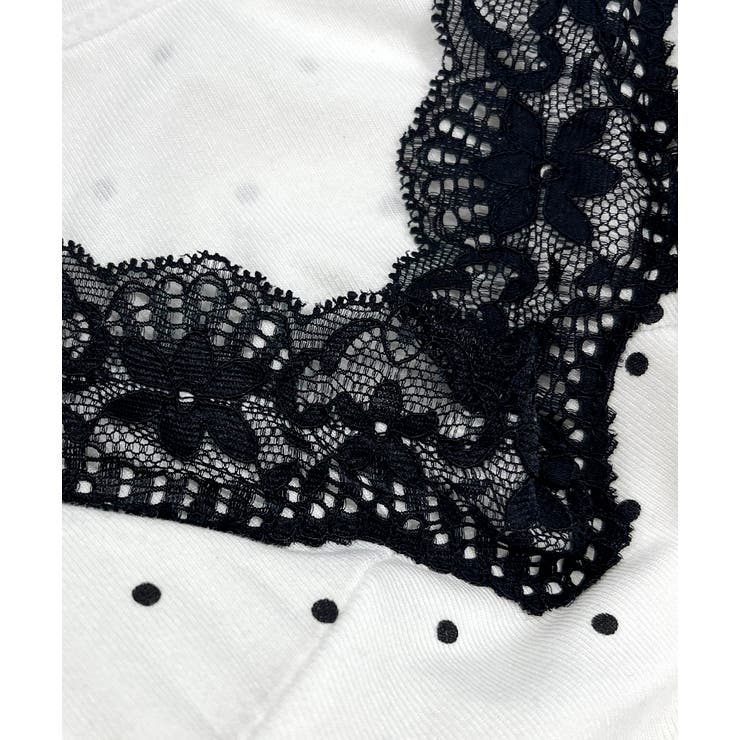 カップ付き レース切り替えドットキャミソール | ad thie | 詳細画像33