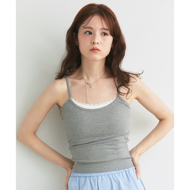 カップ付き レース切り替えバックオープンキャミソール | ad thie | 詳細画像15 