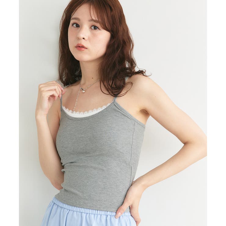 カップ付き レース切り替えバックオープンキャミソール | ad thie | 詳細画像16 