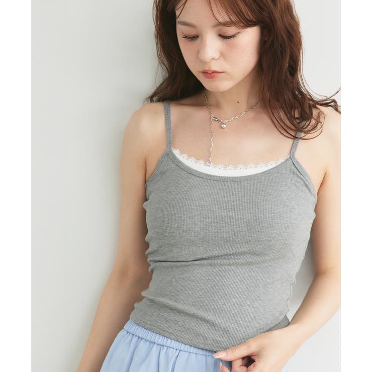 カップ付き レース切り替えバックオープンキャミソール | ad thie | 詳細画像18 