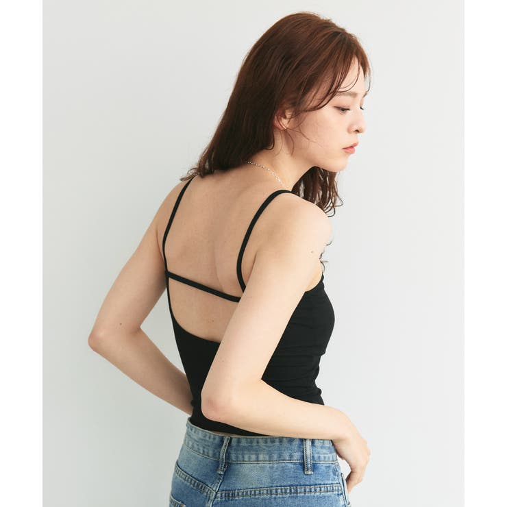 カップ付き レース切り替えバックオープンキャミソール | ad thie | 詳細画像26 