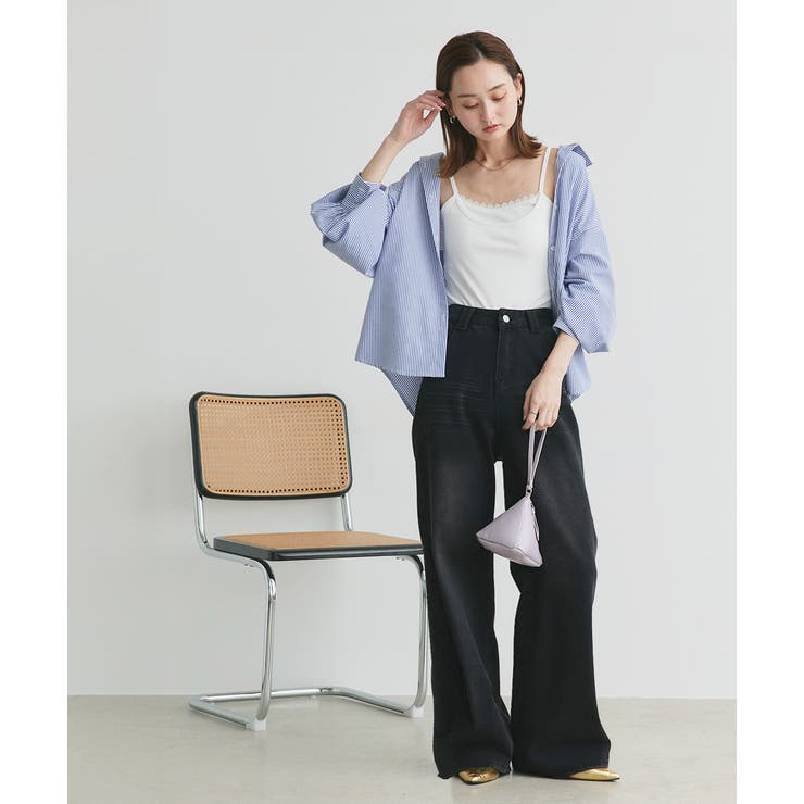 カップ付き レース切り替えバックオープンキャミソール | ad thie | 詳細画像3 