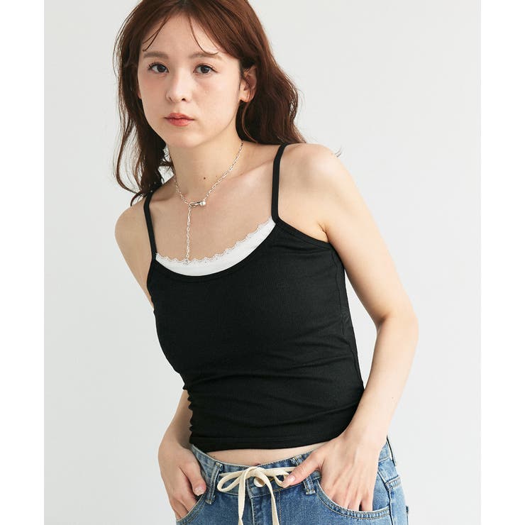 カップ付き レース切り替えバックオープンキャミソール | ad thie | 詳細画像31 