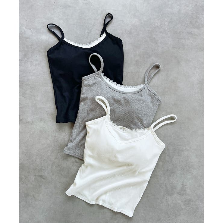 カップ付き レース切り替えバックオープンキャミソール | ad thie | 詳細画像32 