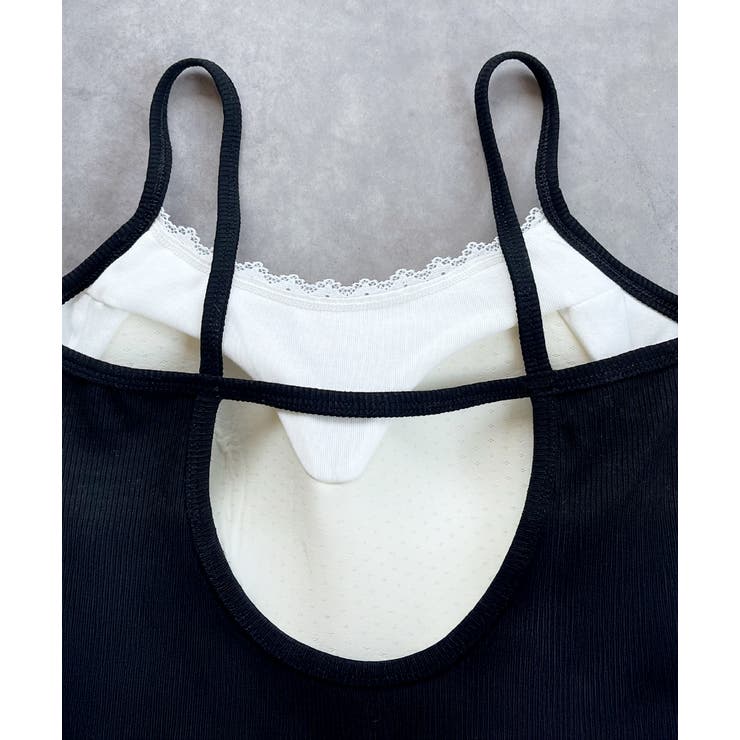 カップ付き レース切り替えバックオープンキャミソール | ad thie | 詳細画像34 