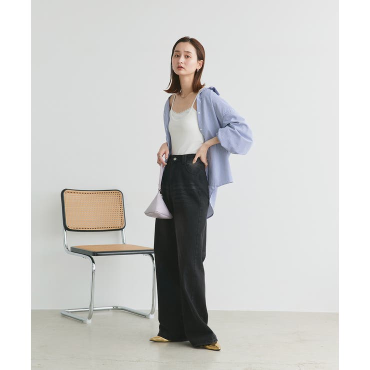 カップ付き レース切り替えバックオープンキャミソール | ad thie | 詳細画像4 