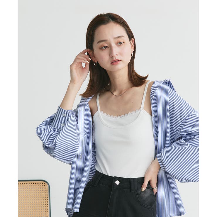 カップ付き レース切り替えバックオープンキャミソール | ad thie | 詳細画像5 