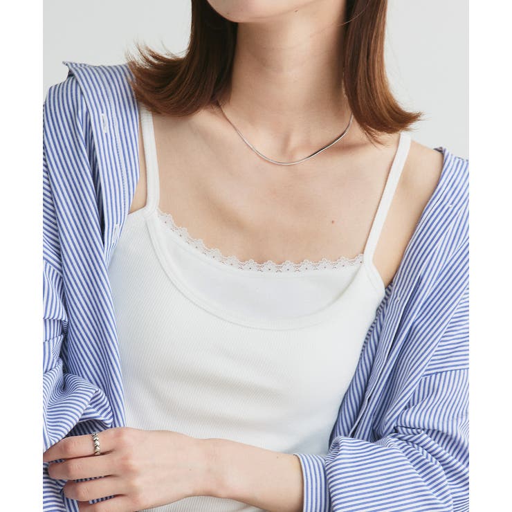 カップ付き レース切り替えバックオープンキャミソール | ad thie | 詳細画像6 