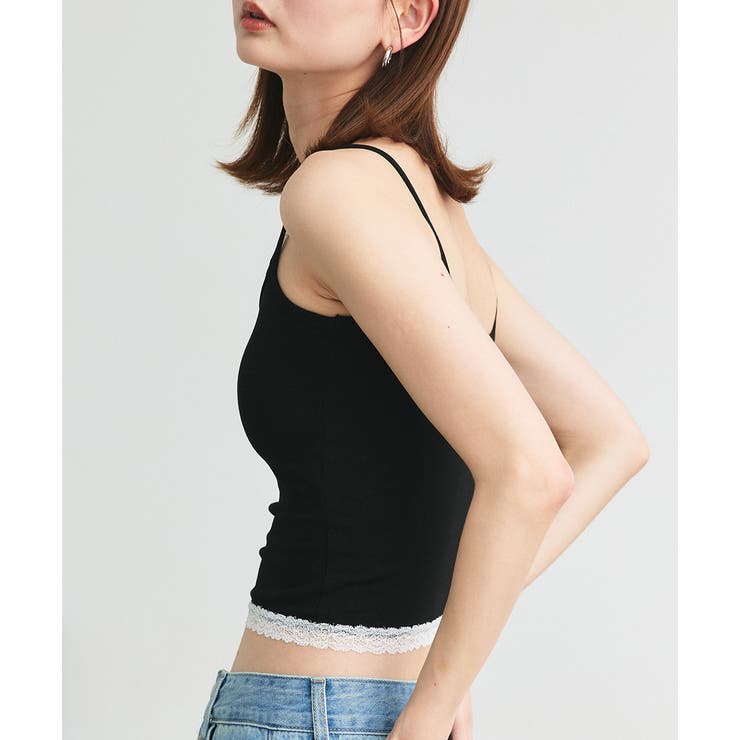 カップ付き ヘムレースリブキャミソール | ad thie | 詳細画像14 