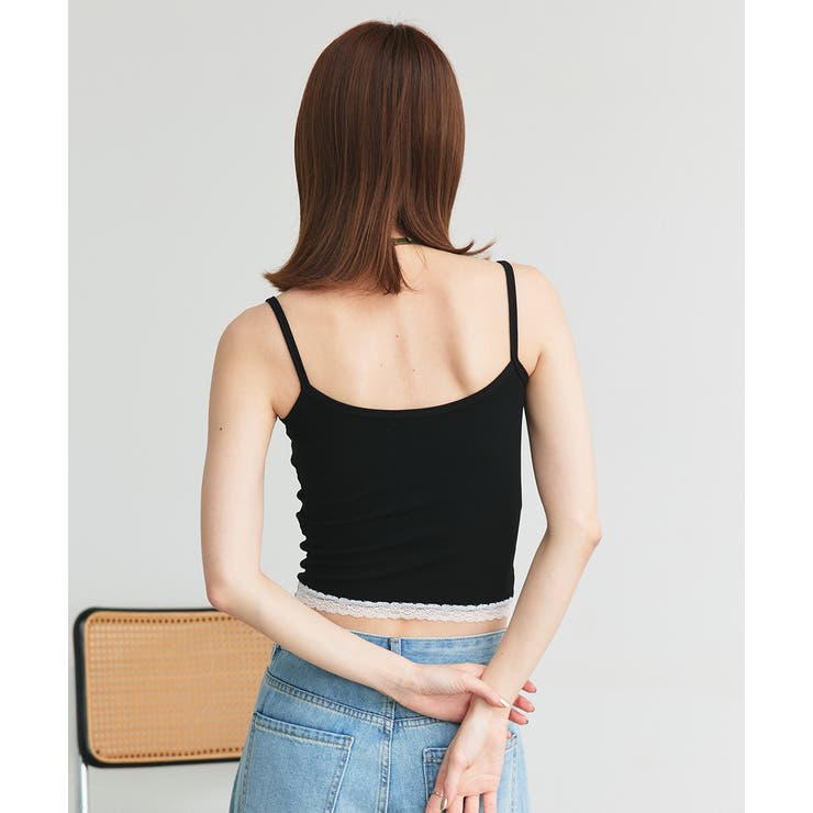 カップ付き ヘムレースリブキャミソール | ad thie | 詳細画像15 