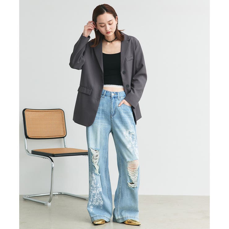 カップ付き ヘムレースリブキャミソール | ad thie | 詳細画像19 