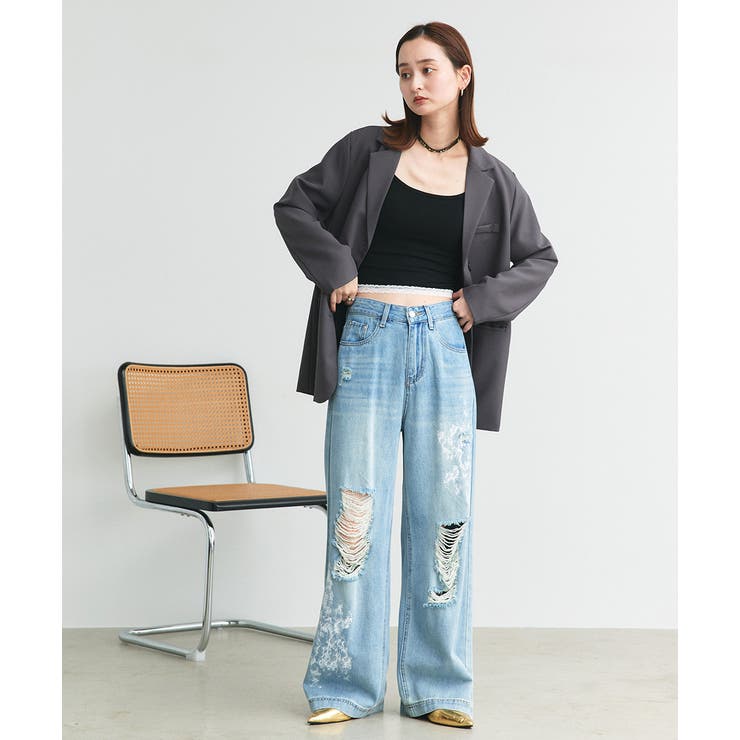 カップ付き ヘムレースリブキャミソール | ad thie | 詳細画像20 