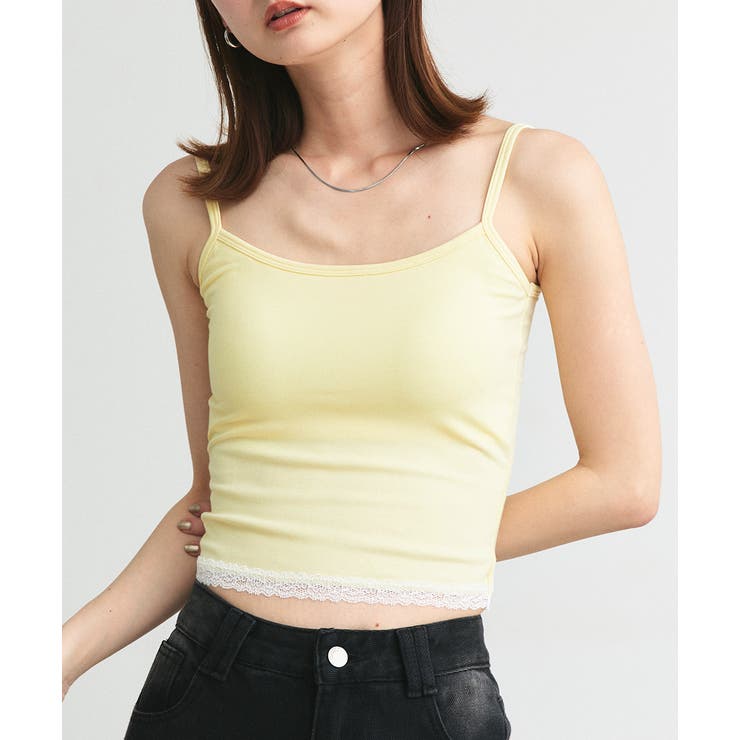 カップ付き ヘムレースリブキャミソール | ad thie | 詳細画像24 