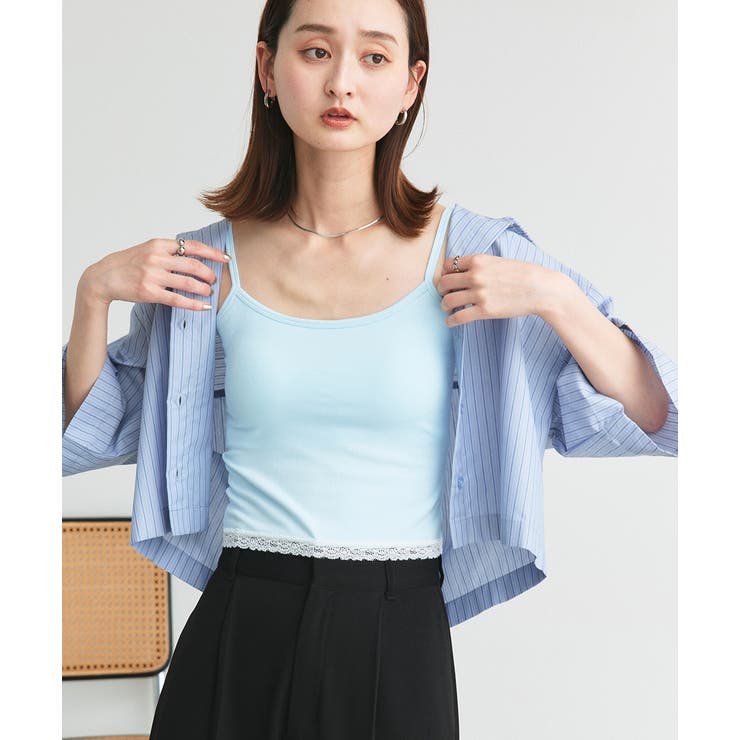 カップ付き ヘムレースリブキャミソール | ad thie | 詳細画像28 