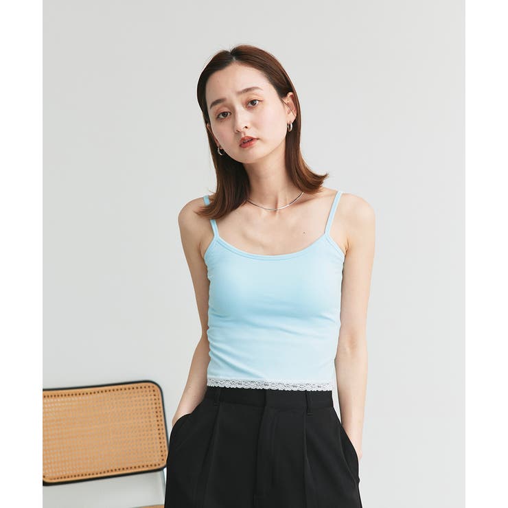 カップ付き ヘムレースリブキャミソール | ad thie | 詳細画像31 