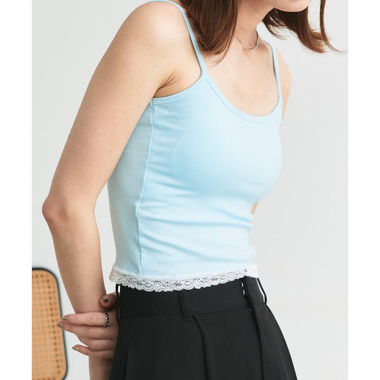 カップ付き ヘムレースリブキャミソール | ad thie | 詳細画像32 