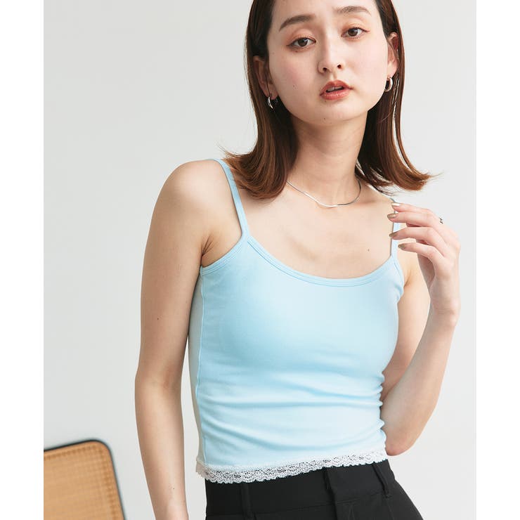 カップ付き ヘムレースリブキャミソール | ad thie | 詳細画像33 