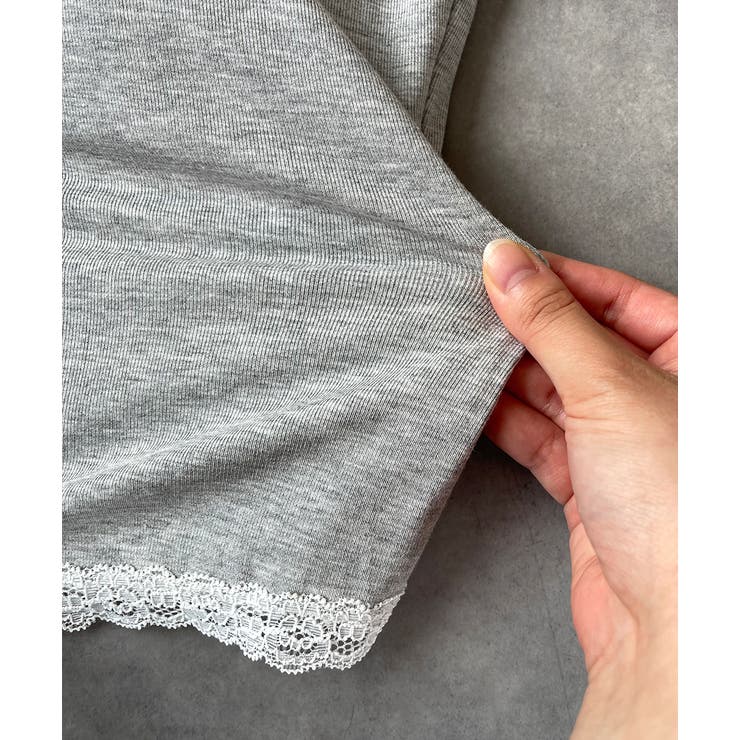 カップ付き ヘムレースリブキャミソール | ad thie | 詳細画像35 