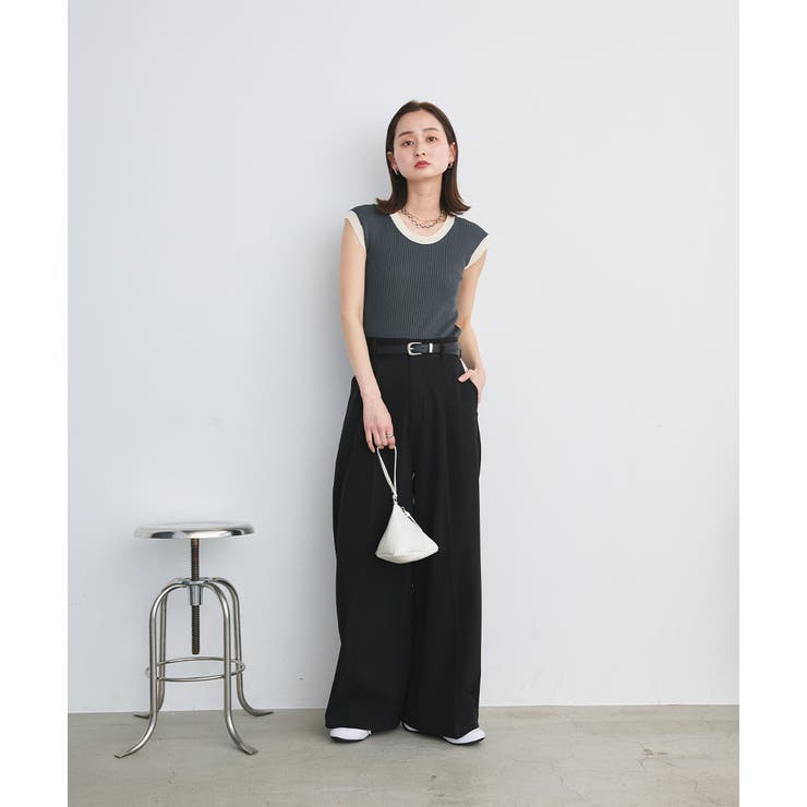 バイカラーフレンチスリーブニット | ad thie | 詳細画像19 