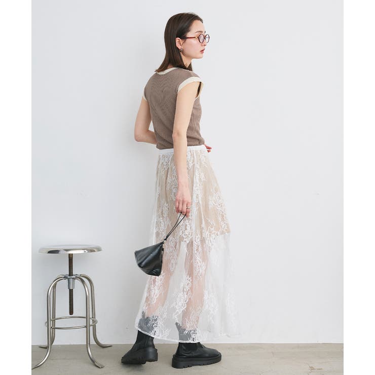 バイカラーフレンチスリーブニット | ad thie | 詳細画像26 